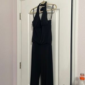 Low cut black jumpsuit